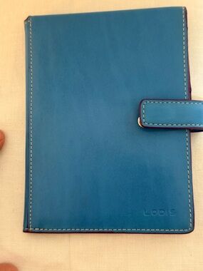 Vintage Lodis Blue Leather Passport Holder